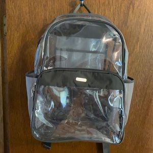 Baggallini Backpack -clear w/ charcoal accents